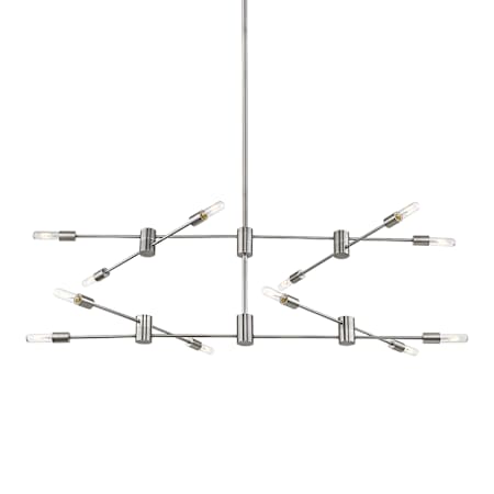 Eglo Willsboro 12 Light 55" Wide Linear Chandelier Polished Nickel
