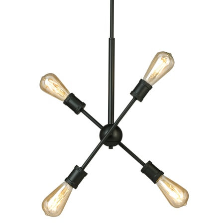 Eglo Etris Row 4 Light 15" Wide Sputnik Chandelier Black
