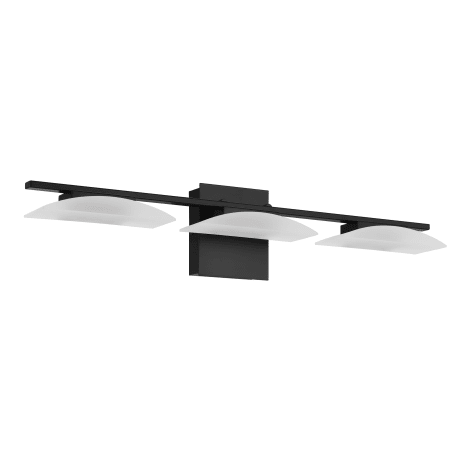 Eglo Metrass 3 Light 28" Wide LED Bathroom Vanity Light with Acrylic Shades Matt Black