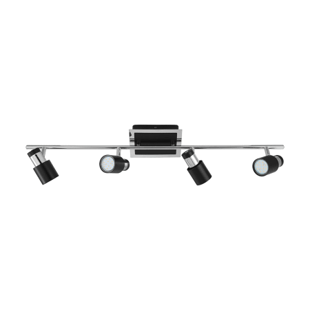 Eglo Davida-2 4 Light 34" Wide Fixed Rail Ceiling Fixture Matte Black / Chrome