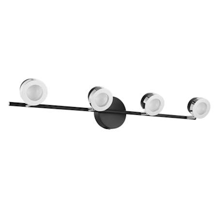 Eglo Mingo 30" Wide LED Fixed Rail Linear Ceiling Fixture Black / Chrome