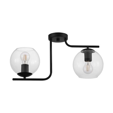 Eglo Marojales 2 Light 22" Wide Semi-Flush Ceiling Fixture Black