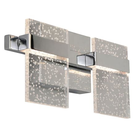 Eglo Madrona 2 Light 15" Wide LED Vanity Light with Seedy Acrylic Shades Stainless Steel
