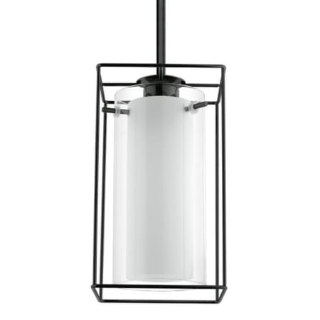Eglo Loncino 1 - 6" Wide Single Light Mini Pendant with Dual Cylinder Shade Structured Black