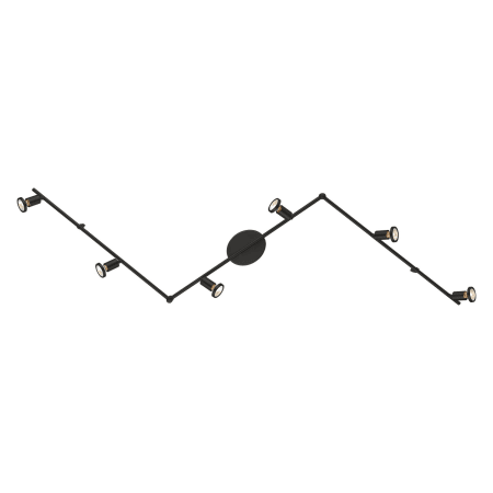 Eglo Tremendo 6 Light 74" Wide Fixed Rail Linear Ceiling Fixture Structured Black