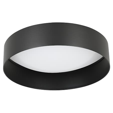 Eglo Ester 14" Wide LED Flush Mount Drum Ceiling Fixture Structured Black