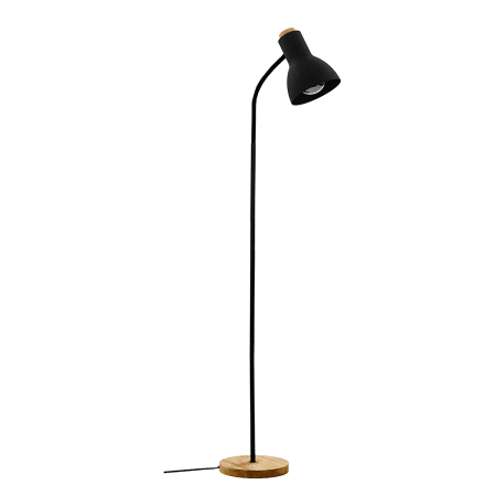 Eglo Verdal 59" Tall Spotlight Floor Lamp Black / Natural