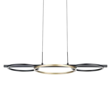 Eglo Boyal 81" Wide LED Linear Pendant Structured Black / Gold