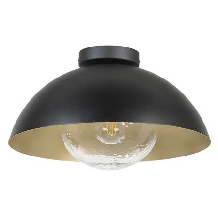 Eglo Dyal 15" Wide Flush Mount Ceiling Fixture Black
