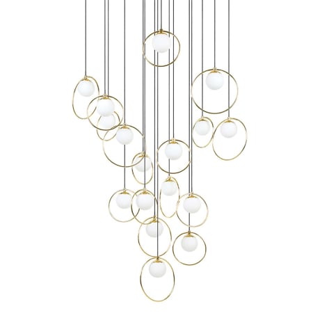 Eglo Portocolom 17 Light 31" Wide LED Multi Light Pendant Black / Polished Brass / White