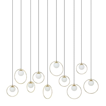 Eglo Portocolom 10 Light 46" Wide LED Multi Light Pendant Black / Polished Brass / White
