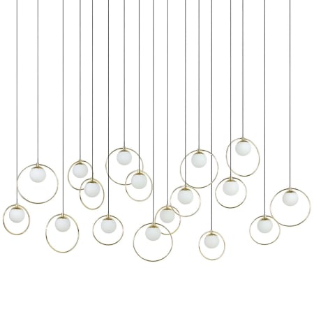 Eglo Portocolom 17 Light 59" Wide LED Multi Light Pendant Black / Polished Brass / White