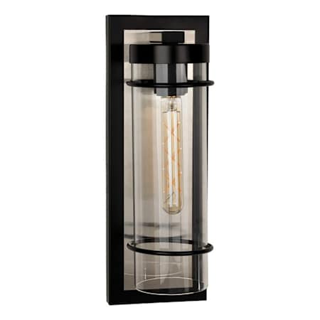 Eglo Colantro 16" Tall Outdoor Wall Sconce Black / Brushed Nickel