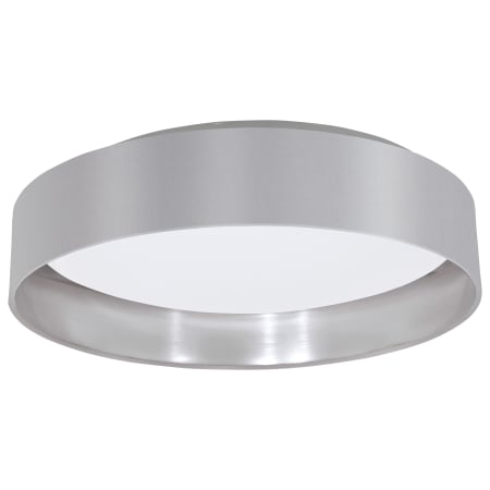 Eglo Maserlo 16" Wide Single Light Round LED Flush Mount Ceiling Fixture with Grey and Silver Frame Grey / Silver