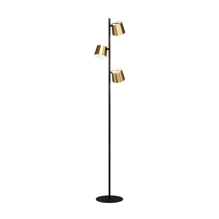 Eglo Altamira 3 Light 62" Tall Tree Floor Lamp Structured Black / Brass