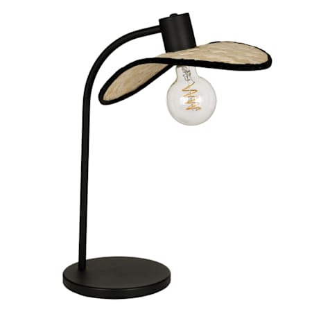 Eglo Marywell 18" Tall Arc Table Lamp Black / Bamboo