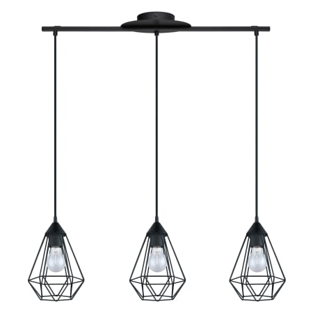 Eglo Tarbes 31" Wide 3 Light Cage Style Linear Pendant Matte Black