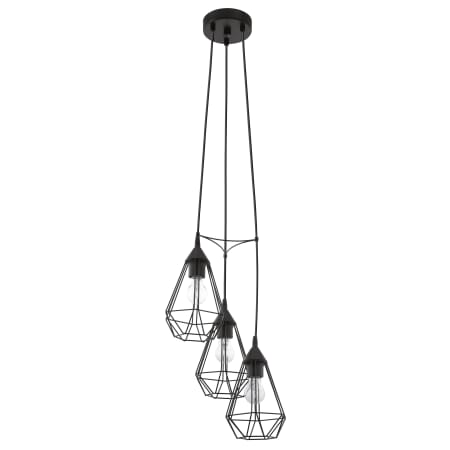 Eglo Tarbes 12" Wide 3 Light Cage Style Multi Light Pendant Matte Black