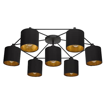 Eglo Staiti 7 Light 33" Wide Semi-Flush Ceiling Fixture Black