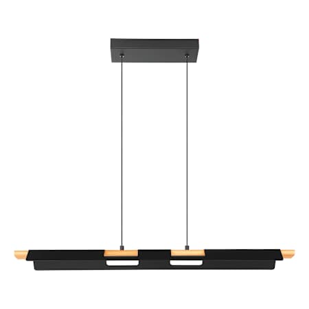 Eglo Ermua 39" Wide LED Linear Pendant Black / Wood / White