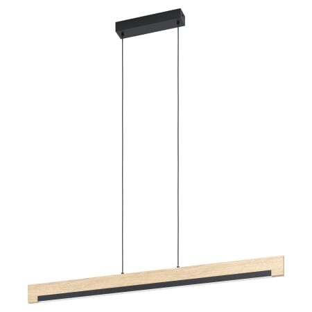 Eglo Camacho 44" Wide LED Wood Linear Pendant Black / Natural