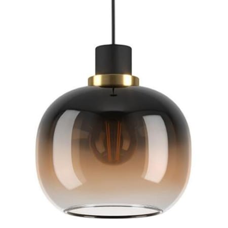 Eglo Oilella 8" Wide Commercial Mini Pendant Structured Black / Vaporized Amber