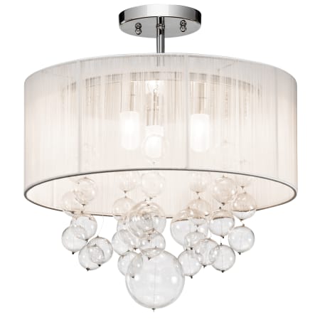 Elan Imbuia 3 Light 16" Wide Semi-Flush Drum Ceiling Fixture Chrome