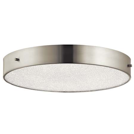 Elan Crystal Moon 16" Wide LED Flush Mount Drum Ceiling Fixture Brushed Nickel
