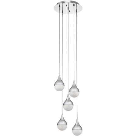 Elan Kiss 5 Light 13-3/4" Wide Integrated LED Multi Light Pendant Chrome