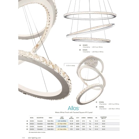 Elan-Allos Chandelier - Warm White-Catalog Page