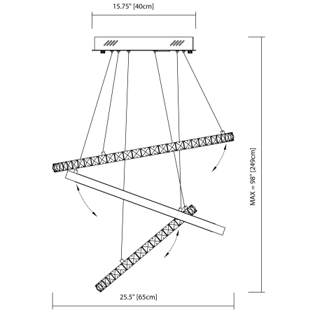 Elan-Allos Chandelier - Warm White-Line Drawing