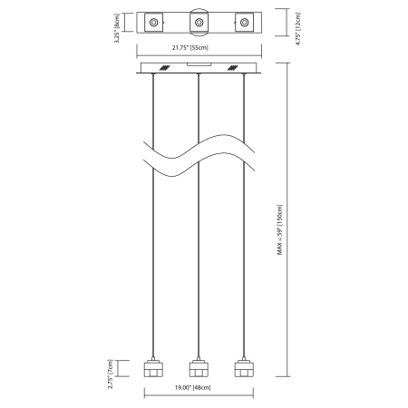 Elan-Considine Linear Pendant-Line Drawing