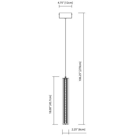 Elan-Crushed Ice Pendant-Line Drawing