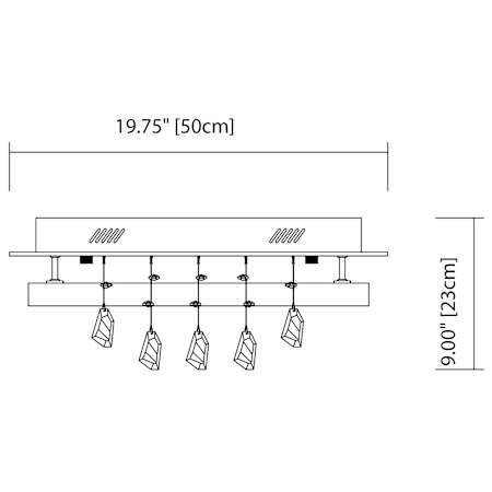 Elan-Crushed Ice Round Flushmount - Warm White-Line Drawing
