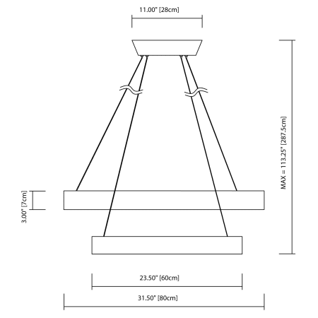 Elan-Fornello Chandelier-Line Drawing