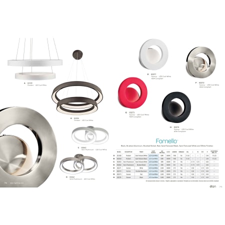 Elan-Fornello Pendant-Catalog Page