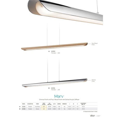 Elan-Marv Linear Chandelier-Catalog Page