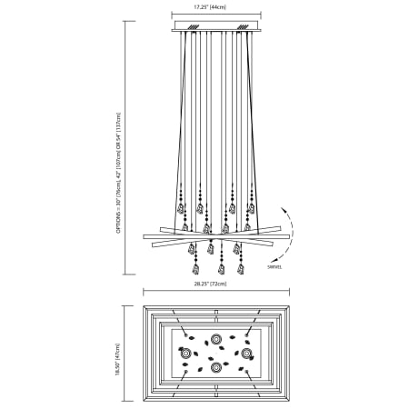 Elan-Maze Chandelier-Line Drawing