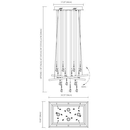 Elan-Maze Multi-Light Pendant-Line Drawing