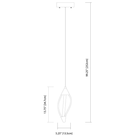 Elan-Meridian Mini Pendant-Line Drawing