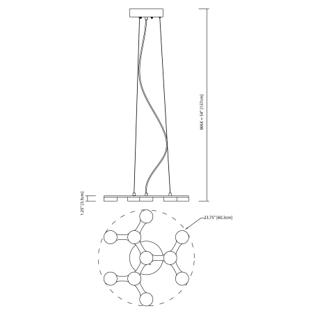 Elan-Neron Chandelier-Line Drawing