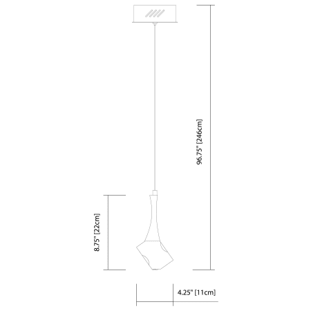 Elan-Rockne Mini Pendant - LED-Line Drawing