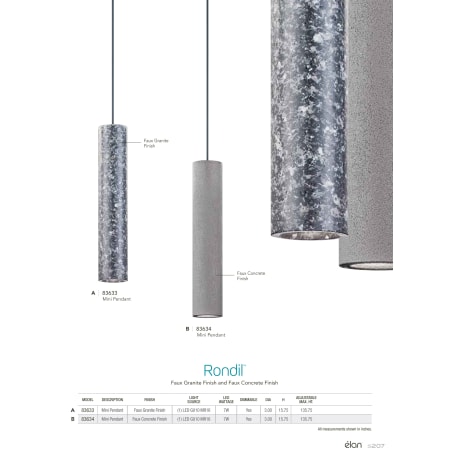 Elan-Rondil Mini Pendant-Catalog Page