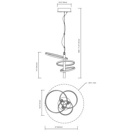 Elan-Sirkus Pendant - Warm White-Line Drawing