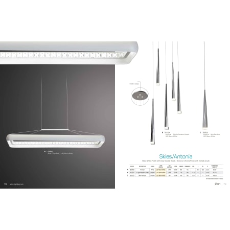 Elan-Skies Linear Chandelier-Catalog Page