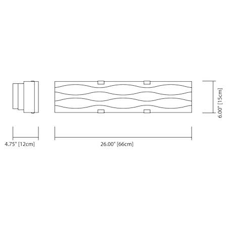 Elan-Undulla Vanity Light-Line Drawing