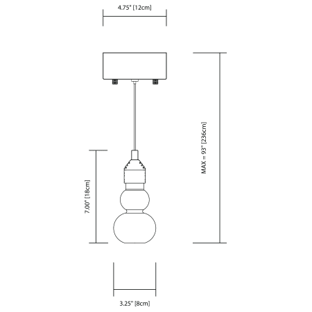 Elan-Xela Mini Pendant-Line Drawing