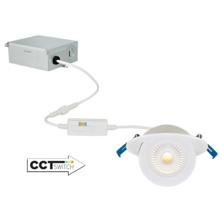 Elco 4 Inch Floating Adjustable Eyeball Canless Recessed Light with 5-CCT Switch White