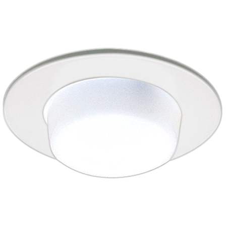 Elco 4" White Lexan Shower Trim with Drop Opal Lens White