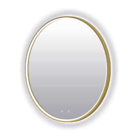 Electric Mirror Brilliance 24" W x 36" H Circular Framed Bathroom Wall Mirror with Light Brushed Brass